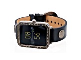 Wrangler Smart Watch Square Antique Silver Tone with Black Wrangler Rivet Strap