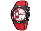 Head Men's Vancouver 1 46mm Quartz White Dial Red Silicone Strap Watch