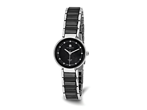 Ladies Charles Hubert Titanium and Ceramic Black Dial Watch