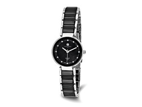 Ladies Charles Hubert Titanium and Ceramic Black Dial Watch