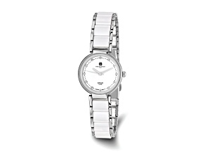 Ladies Charles Hubert Titanium and Ceramic White Dial Watch