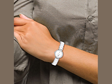 Charles Hubert Ladies Titanium & Ceramic White Dial Watch Amazon.com: Charles-Hubert, Paris Women main image 3