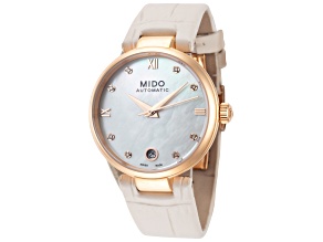 Mido Women's Baroncelli II 33mm Automatic Watch, Beige Leather Strap