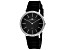 Oceanaut Women's Ripple Black Dial, White Bezel, Black Rubber Strap Watch