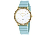 Oceanaut Women's Ripple White Dial,Yellow Bezel, Blue Rubber Strap Watch