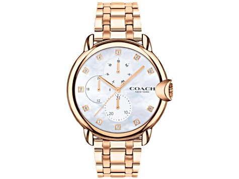Coach Women's Arden Mother-Of-Pearl Dial, Rose Stainless Steel Watch
