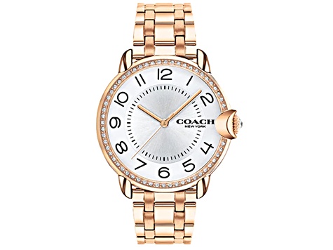 Coach Women's Arden White Dial, Rose Stainless Steel Watch