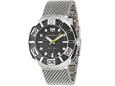 Technomarine Men's Reef Black Dial, Stainless Steel Watch