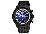 Seapro Men's Meridian World Timer GMT Blue Dial, Black Stainless Steel Watch