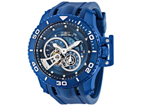 Invicta Men's 50mm Blue Dial Automatic Watch, Blue Bezel Blue Case