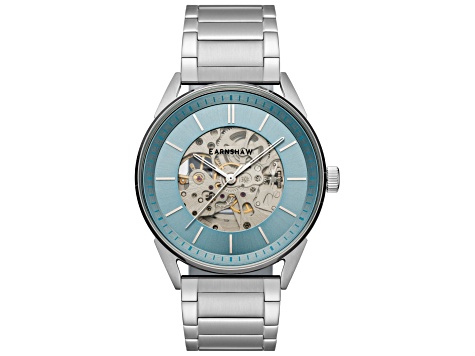 Thomas Earnshaw Men's Bayshore Skeleton 42mm Automatic Blue Dial Stainless Steel Watch