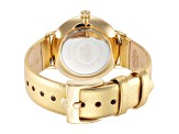 Glam Rock Women's Slim Vintage Glam 40mm Quartz Metallic Gold Leather Strap Watch