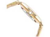 Glam Rock Women's Slim Vintage Glam 40mm Quartz Metallic Gold Leather Strap Watch