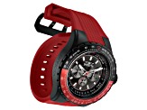 Invicta Aviator 50mm Black and Red Bezel Red Silicone Quartz Watch