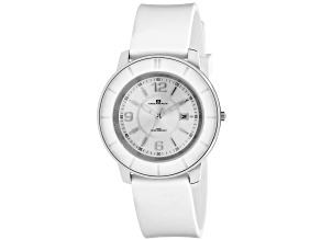 Oceanaut Women's Satin White Dial, White Silicone Watch