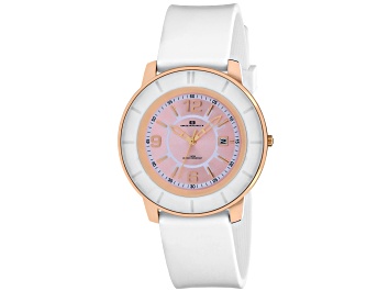 Picture of Oceanaut Women's Satin Pink Dial, White Silicone Watch