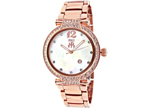 Jivago Women's Bijoux White Dial, Rose Stainless Steel Watch
