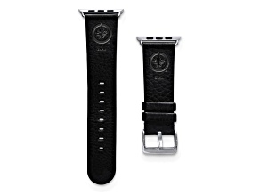 Gametime NHL Winnipeg Jets Black Leather Apple Watch Band (38/40mm S/M). Watch not included.
