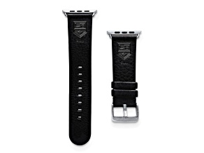 Gametime NHL Los Angeles Kings Black Leather Apple Watch Band (38/40mm S/M). Watch not included.