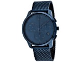 Movado Men's Bold Blue Stainless Steel Mesh Band Watch