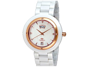 Oniss Women's Luxur Collection White Ceramic Bracelet Watch