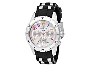 Invicta Angel 40mm White Dial Silicone Stainless Steel Band Quartz Watch