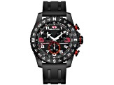 Seapro Men's Gallantry Black Dial, Black Rubber Strap Watch