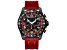 Seapro Men's Gallantry Black Dial, Red Rubber Strap Watch