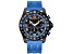 Seapro Men's Gallantry Black Dial with Blue Accents, Blue Rubber Strap Watch