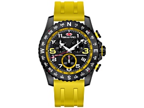 Seapro Men's Gallantry Black Dial, Yellow Rubber Strap Watch