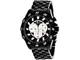 Roberto Bianci Men's Valencio Black Dial with White Accents Black Stainless Steel Watch