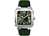 Christian Van Sant Men's Mosaic Green Dial, Green Rubber Strap Watch