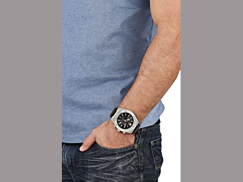 V-Sporty Greca Mens Watch 46mm Stainless Steel Case Black Sunray