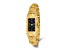 10k Yellow Gold Black 15x31mm Dial Rectangular Face Nugget Watch