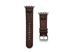 Gametime NHL Buffalo Sabres Brown Leather Apple Watch Band (42/44mm S/M). Watch not included.