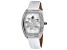 Christian Van Sant Women's Lotus White Dial, White Leather Strap Watch