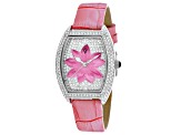 Christian Van Sant Women's Lotus Pink Dial, Pink Leather Strap Watch