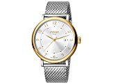 Ferre Milano Men's Fashion 43mm Quartz Gray Dial Stainless Steel Watch