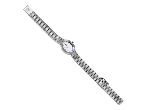 Charles Hubert Ladies Stainless Steel White MOP Dial Quartz Watch