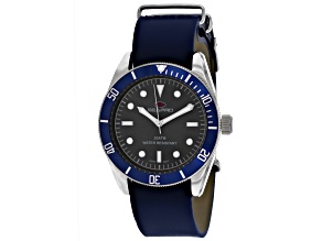 Seapro Men's Revival Gray Dial, Blue Leather Strap Watch