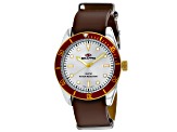 Seapro Men's Revival White Dial, Brown Leather Strap Watch