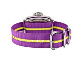 Glam Rock Men's Vintage 40mm Quartz Purple Nylon Strap Watch