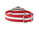 Glam Rock Men's Vintage 40mm Quartz Red and White Nylon Strap Watch