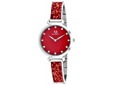 Roberto Bianci Women's Billare Red Dial, Stainless Steel Watch