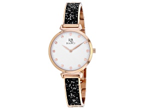 Roberto Bianci Women's Billare White Dial, Rose Stainless Steel Watch
