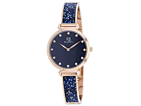 Roberto Bianci Women's Billare Blue Dial, Rose Stainless Steel Watch