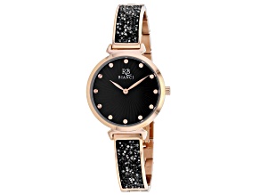 Roberto Bianci Women's Billare Black Dial, Rose Stainless Steel Watch