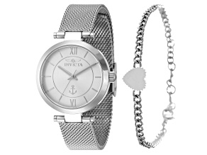 Invicta OCEAN VOYAGE 32mm Stainless Steel Quartz Watch And Bracelet Set