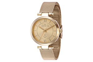 Invicta Women's Angel Mini 17.5mm Quartz Yellow Stainless Steel Black Dial  Ring Watch - 12CBBC | JTV.com