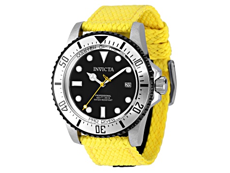 Invicta Pro Diver 44mm Black Dial Yellow Polyester Automatic Watch